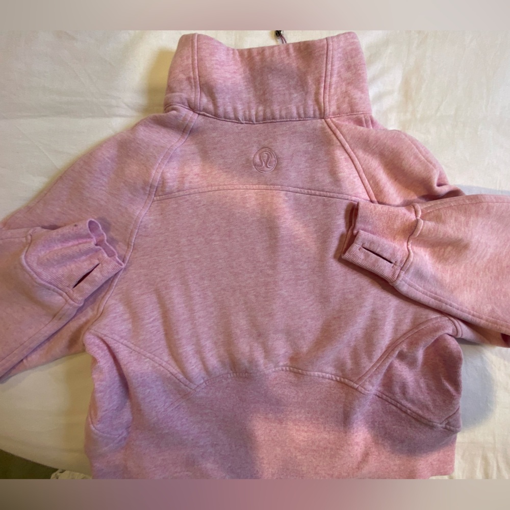 Lululemon M/L heathered pink funnel neck scuba - Picture 2 of 3